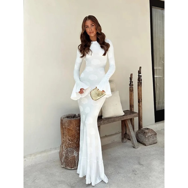 white solid long kni...