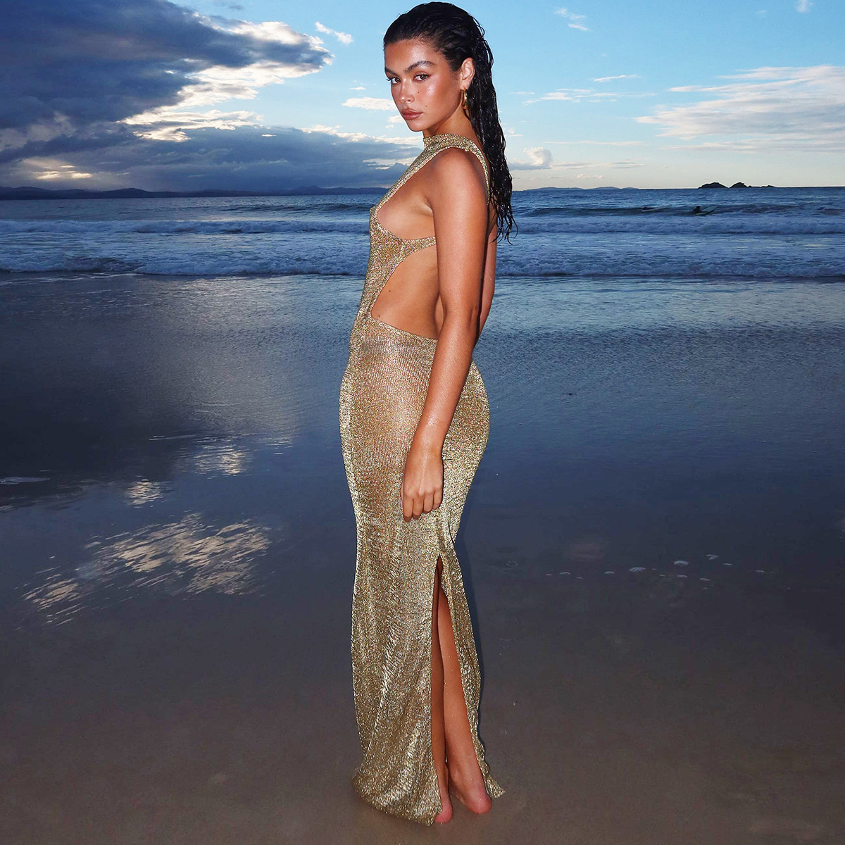 sexy backless see-th...